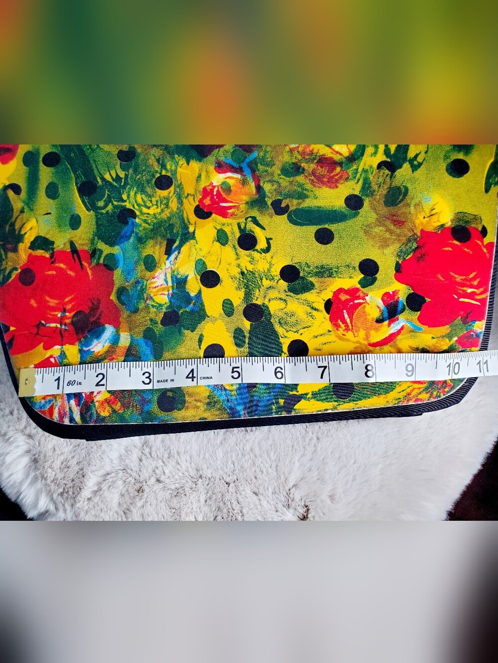 Angela Frascone Wearable Art Floral Polka Dot Tote Bag Colorful Statement Purse - Picture 11 of 12